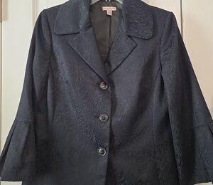 Kim Rogers Elegant Black Skirt Suit